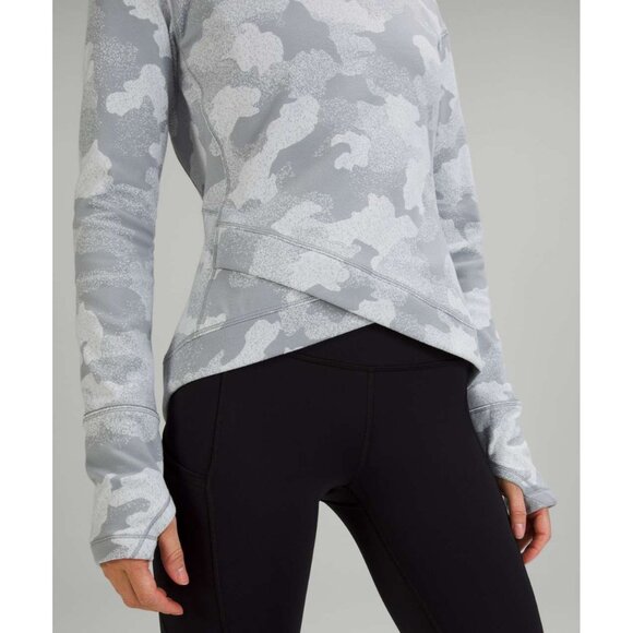 Lululemon Close to Crossing Sweatshirt in Heritage Speckle Camo Grey Size 8 - Picture 3 of 10